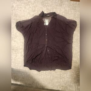 Express purple button down blouse